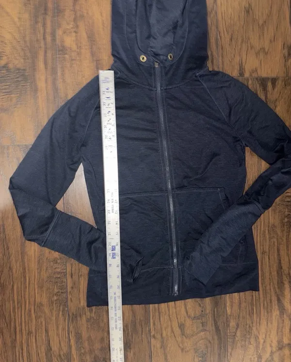Athleta Performance Full Zip Hooded Athletic Jacket Womens Extra Small Navy Blue - Image 7