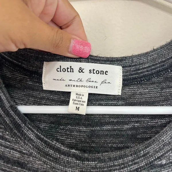 Anthropologie Cloth & Stone Gray Lori Knit Midi Dress Medium Women - Image 3