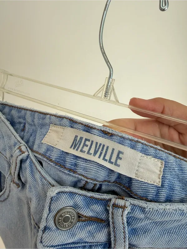 Brandy Melville Light Blue Rolled Hem Denim Shorts - Image 4