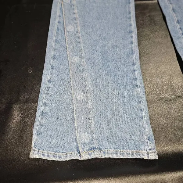 We The‎ Free People Womens Ankle Leg Snap Flare Buttonfly Jeans 28 - Image 4