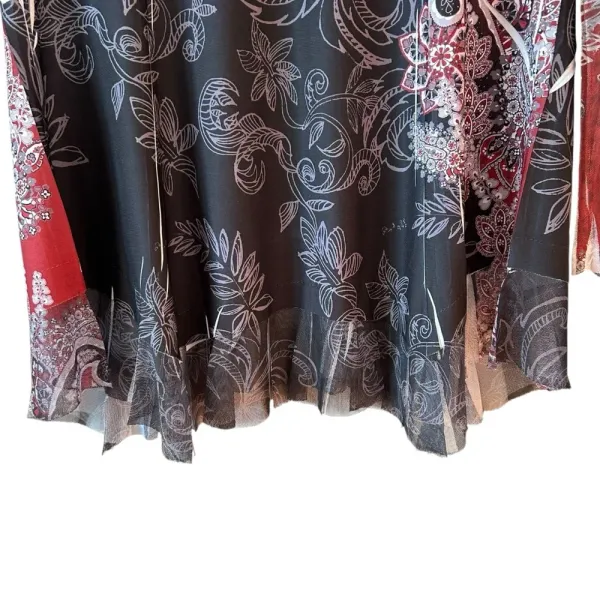 Vintage Y2K‎ Women’s Paisley Mesh Goth Romantic Grunge Rhinestone Sheer Torn Raw - Image 5