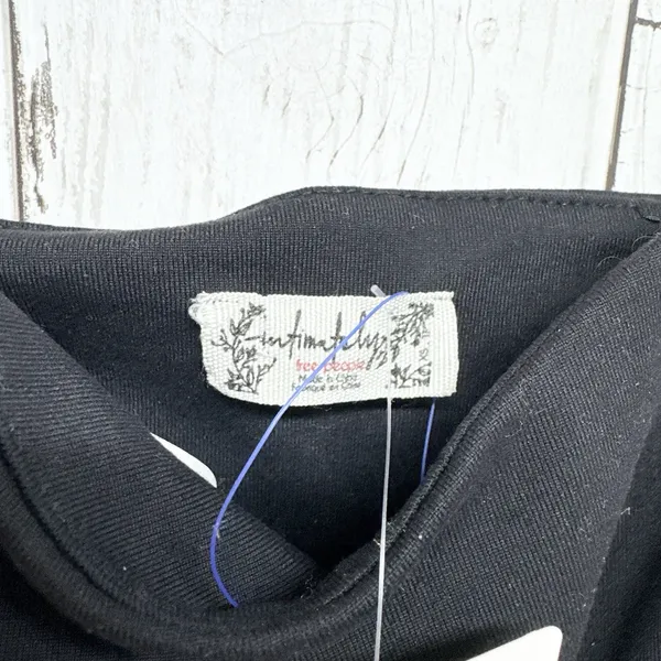 Free‎ People Top Women Size XS Black Adjustable Spaghetti Strap Crop Sheer Trim - Image 5