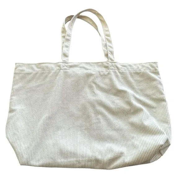 Sezane Corduroy Tote bag beige Velvet Striped - Image 10