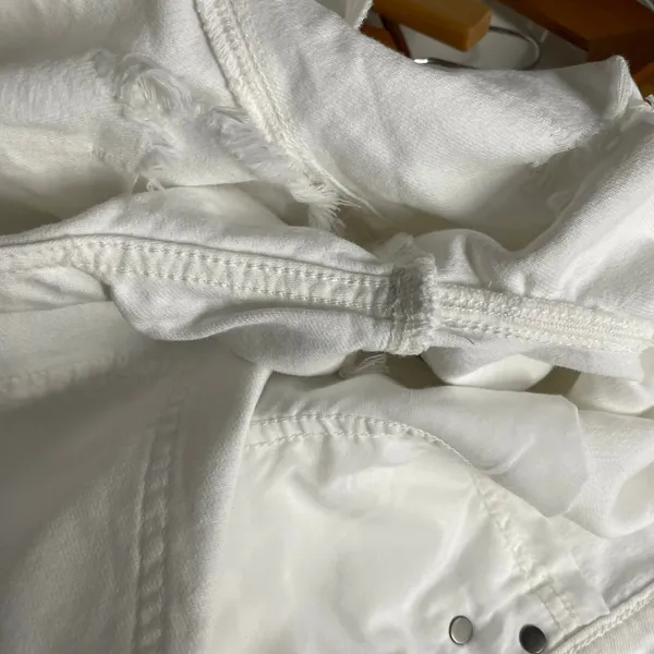 Aerie Daydream Distressed Comfy Denim Jean Shorts cutoffs White plus XXL 20 - Image 11