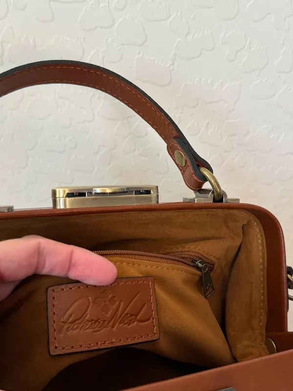 Patricia Nash Gracchi Antique Rose Leather Satchel Crossbody Cottagecore - Image 10