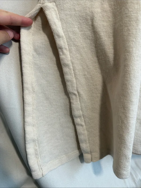 Free People Beach Scoop Neck‎ Ribbed Cream Be Happy Pinafore Dress Small - Image 9