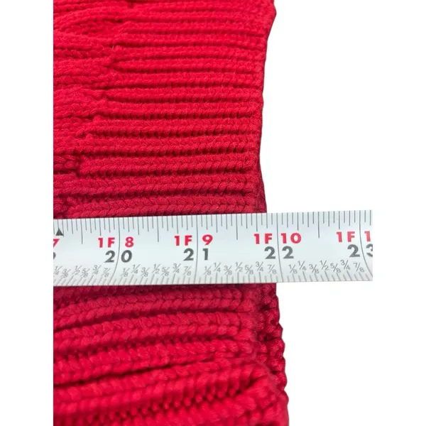Lauren Ralph Lauren M Red Cable Knit Shawl Collar Button Shoulder Sweater Chunky - Image 8