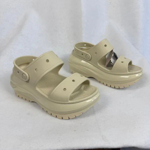 New Crocs Mega Crush Sandal Bone Platform Lug Sole Mens 7 Womens 9‎ Summer Cream - Image 6