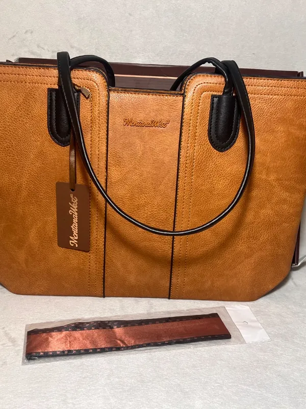 Montana West Tote Bags Women's Top Handle Satchel Purses Brown - Image 13