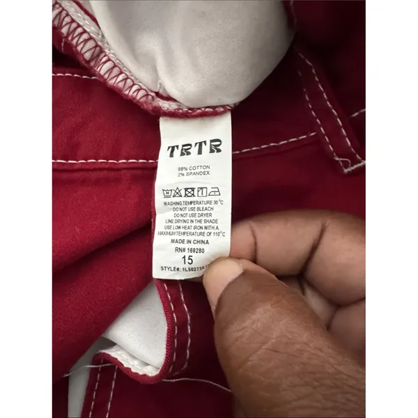 TRTR Red Cargo Pants with Contrast Stitching Size undefined - Image 4
