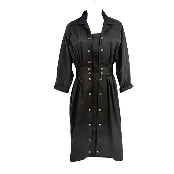Vintage D.Frank Jacket Dress Sz 6 90s Quiet Luxury Corpcore Double Breasted USA - Image 2