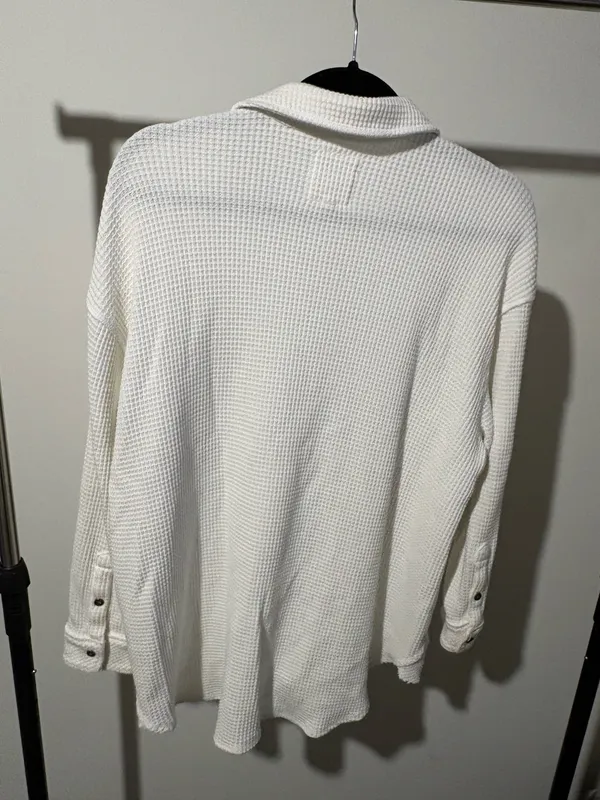 Aerie Waffle Knit Sweater Oversized - Image 3