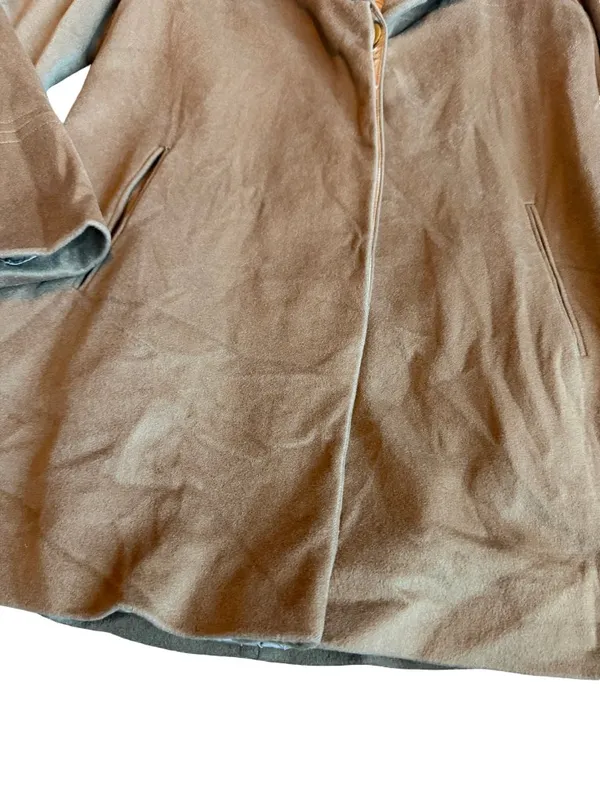 Fleurette Camel Coat Jacket Button - Image 3