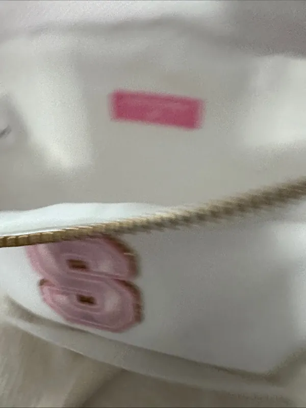 White Crossbody Belt Bag with Pink 'S' Patch by Stoney Clover Ln NEW - Image 6