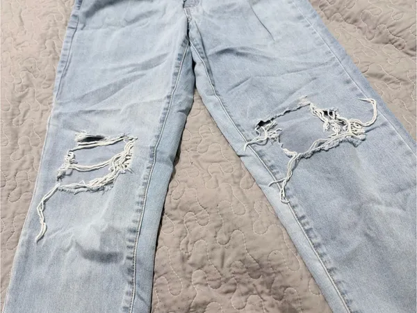 Rewash Light Blue Distressed Straight Leg Jeans - Image 6