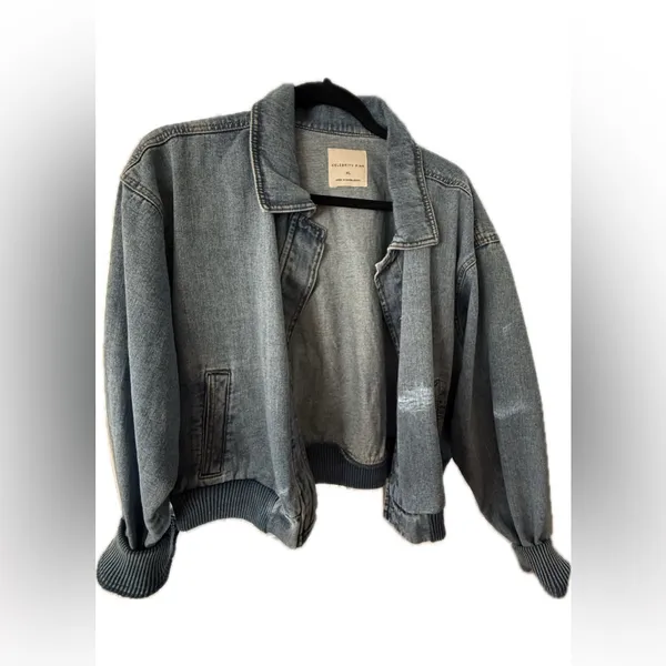 Celebrity Pink Light Blue Jean Jacket - Image 2