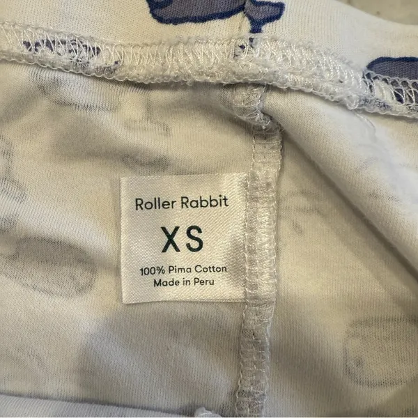 Roller Rabbit Moby Whale Pajamas Set Womens Blue White Pima Cotton PJs - Image 13
