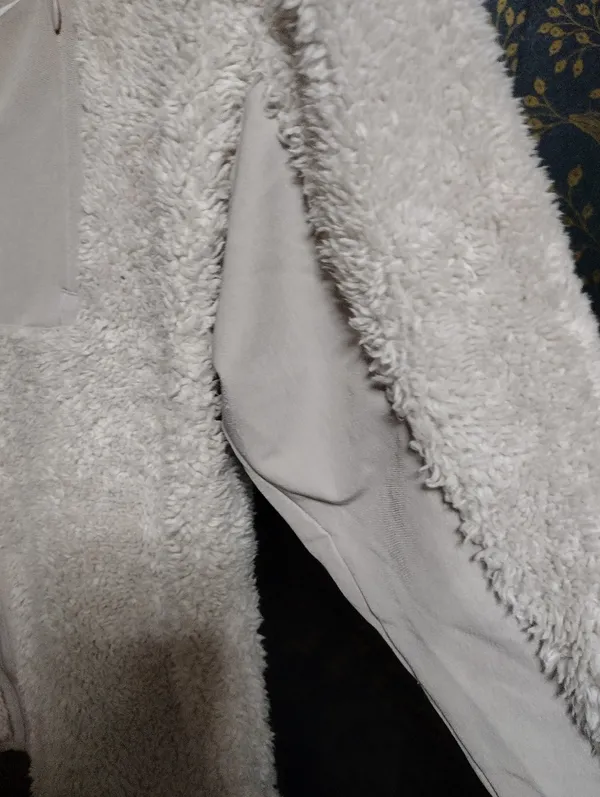 Nike Light Gray Sherpa Fuzzy Full-Zip Jacket - Image 3