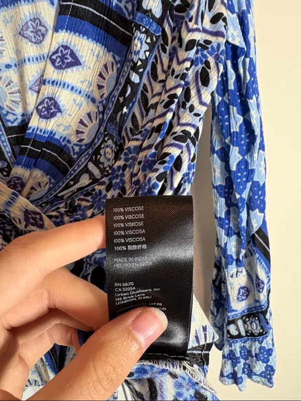 Free People Rosalie Wrap top Indigo combo.Size S - Image 8