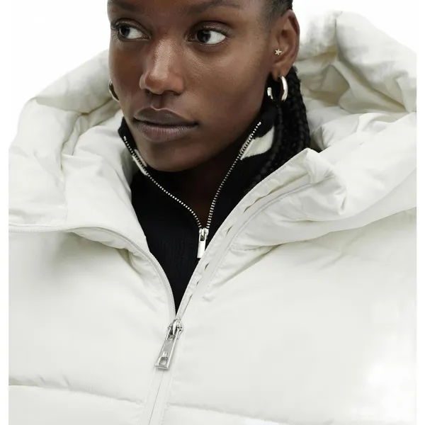 Mango Hood Quilted Coat Puffer Jacket Off White NWT 2XL - Image 9