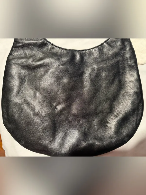 Prada Black Leather Hobo with Gold Chain Accent and dust bag . - Image 3