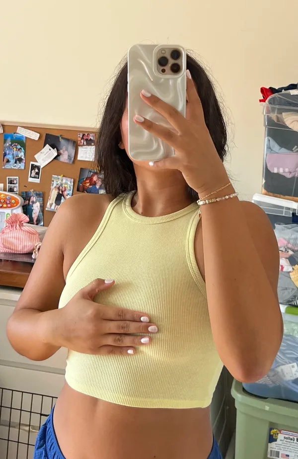 ZARA Yellow Ribbed Tank Top - Image 4