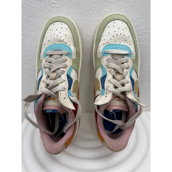 Nike Air Force 1 Fontanka Women's 8 Multi Color Sail Green Orange React Sneakers - Image 4