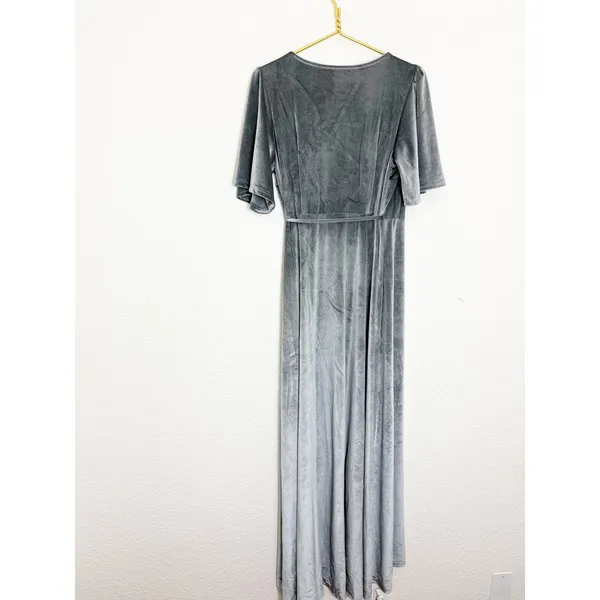 Baltic Born Katelyn Velvet Wrap Maxi Dress Dusty Blue Size XL Wedding Party NWT - Image 14