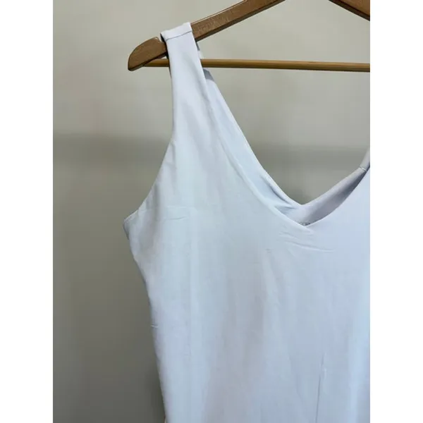 REORIA White Double Lined V Neck Bodysuit Smoothing Stretch XL NWT - Image 3