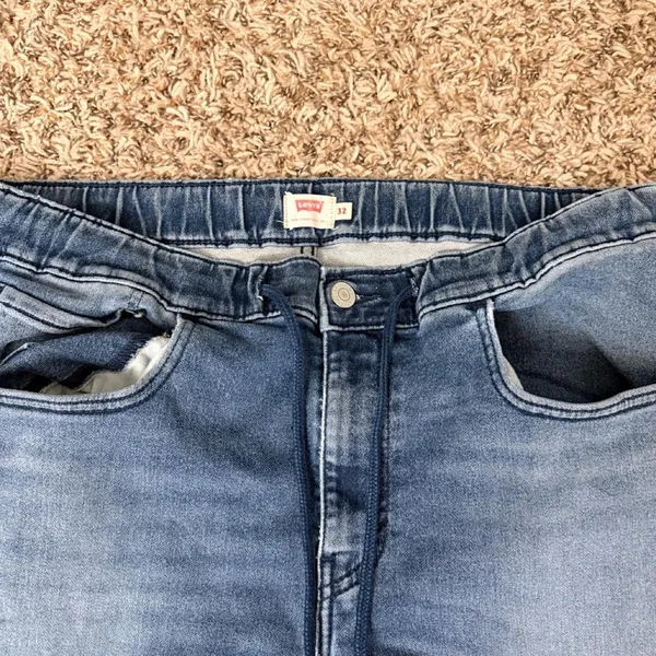 Levis Navy Blue Skinny Jeans - Elastic Waistband - Image 2