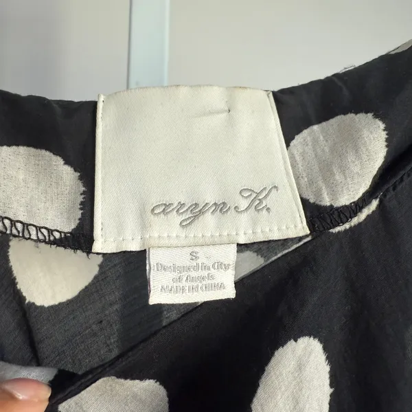 ARYN K. Black White Polka Dot Twist Front Dress‎ Size S - Image 5