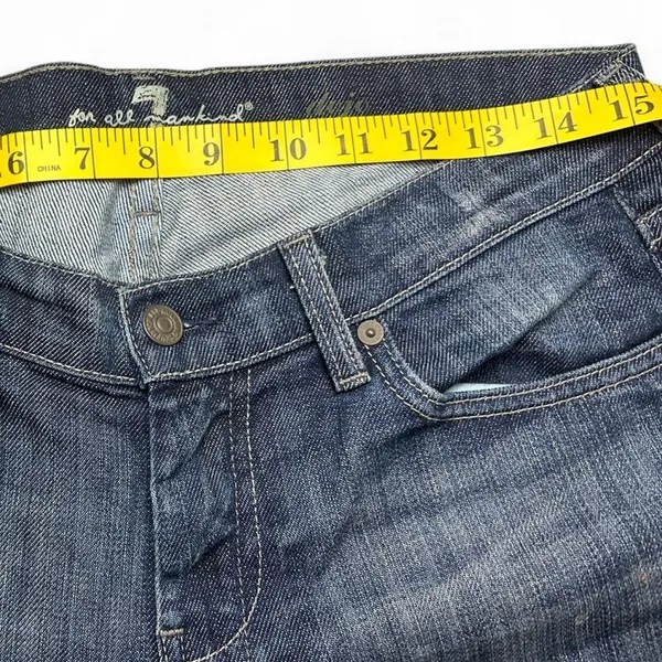 ✨ 7 For All Mankind Dojo Jeans 30x27 Faded Wash Wide Flare - Image 3