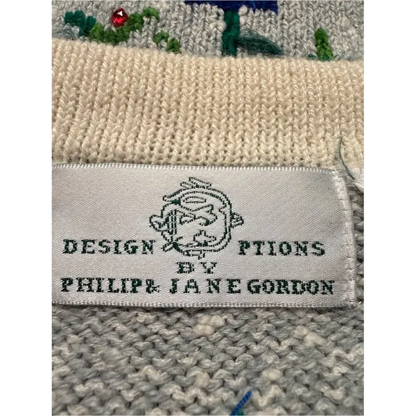 Vtg Design Options Philip & Jane Gordon Womens Christmas Sweater Size M/L Santa - Image 11