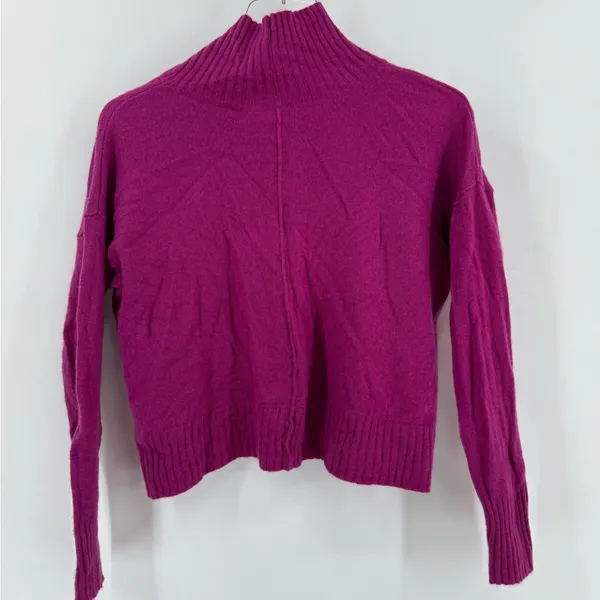 Free People‎ magenta cashmere mock neck sweater size xs - Image 3
