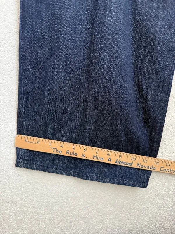 TORY BURCH Tilly Jean Fringe Pocket Dark Indigo High Rise Wide Leg Jeans Size 30 - Image 7