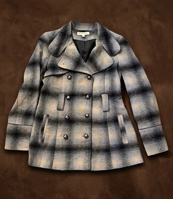 Stetson Women’s Western Plaid Double Breasted Wool Blend Jacket S - Image 10