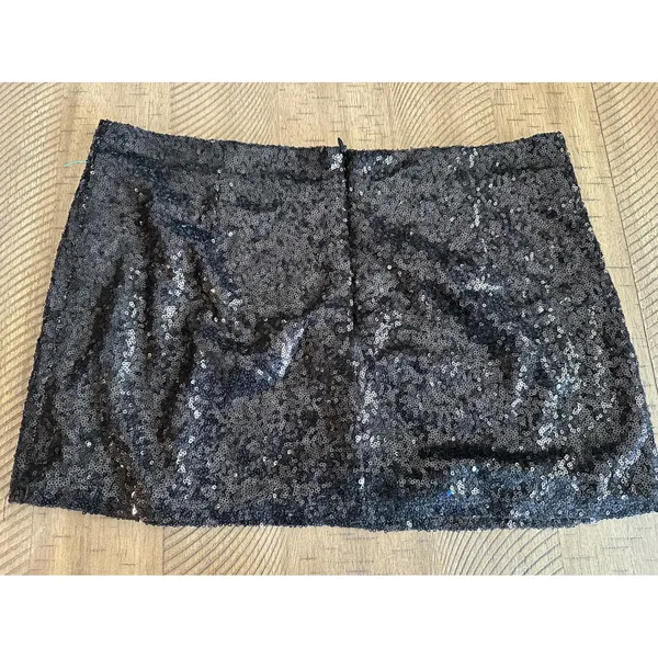 Shasa Black Sequin Mini‎ Skirt - Size Large (L/G) - Sparkly Party Wear - Image 2