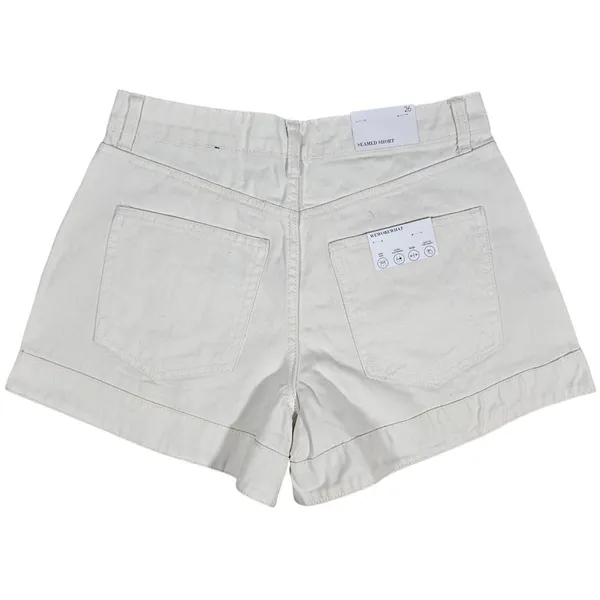 WeWoreWhat Seamed Short High Rise Twill‎ Denim White Button Fly WWDB99-1 Size 26 - Image 2