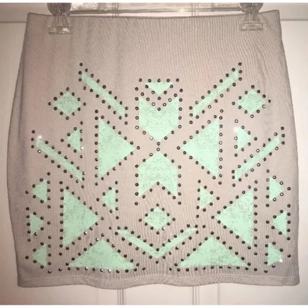 ✨HP✨Express Rhinestone Aztec Print Mini Skirt✨ - Image 2