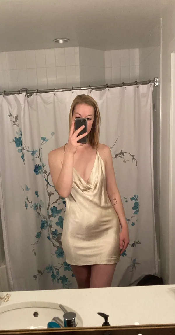 Satin Cowl Neck Mini Dress - Image 2