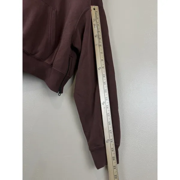 Nike Sportswear Essentials Women’s Brown Hooded Cropped Sweater Size M - Image 13