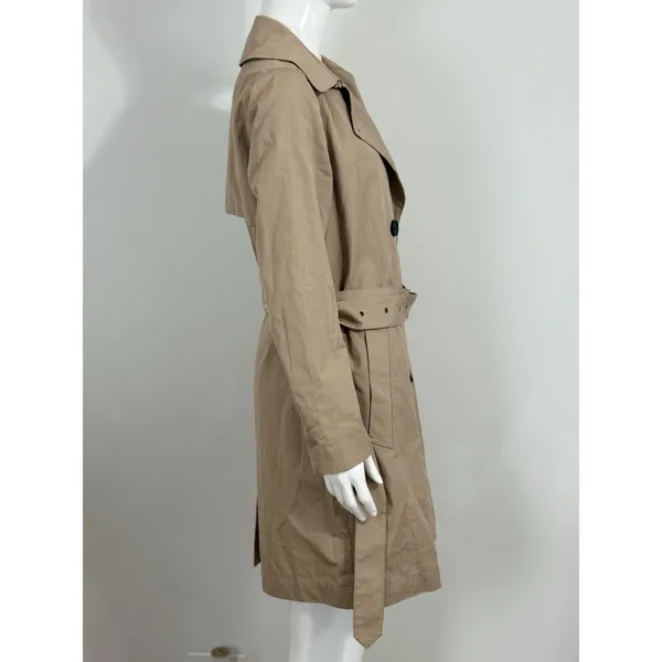 Everlane Women’s Brown Double Breasted Belted Trench Coat Long Jacket Size XS - Image 3