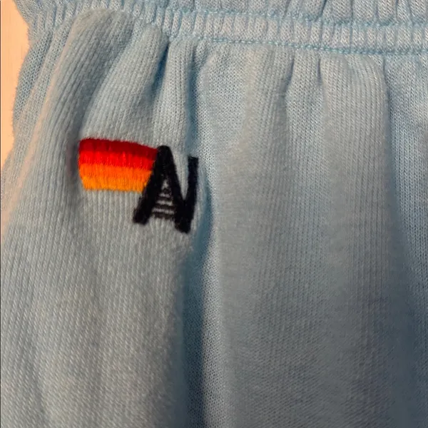 Aviator Nation Light Blue Womens Sweat Pants Size Small Lightning Bolt - Image 3