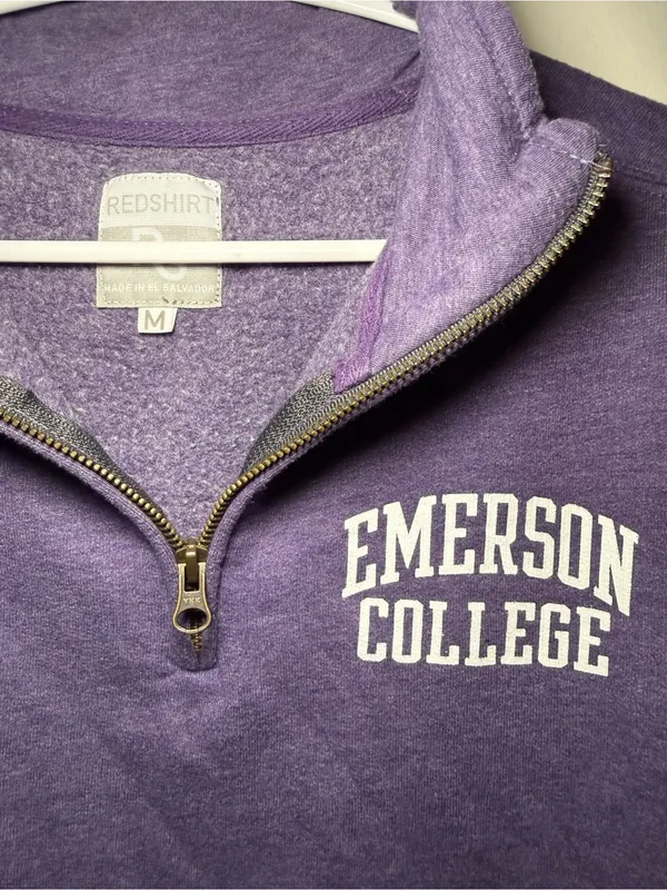 Emerson College Purple Quarter-Zip Pullover Women’s M - Image 4
