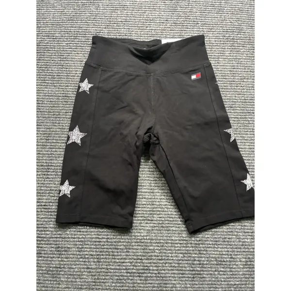 Tommy Hilfiger Sport Star Print Bike Shorts‎ High Rise 4 Way Stretch Black XS - Image 2