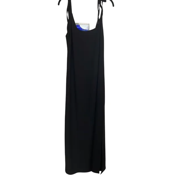 Lulus black full length‎ dress with tied sleeve, medium - Image 3