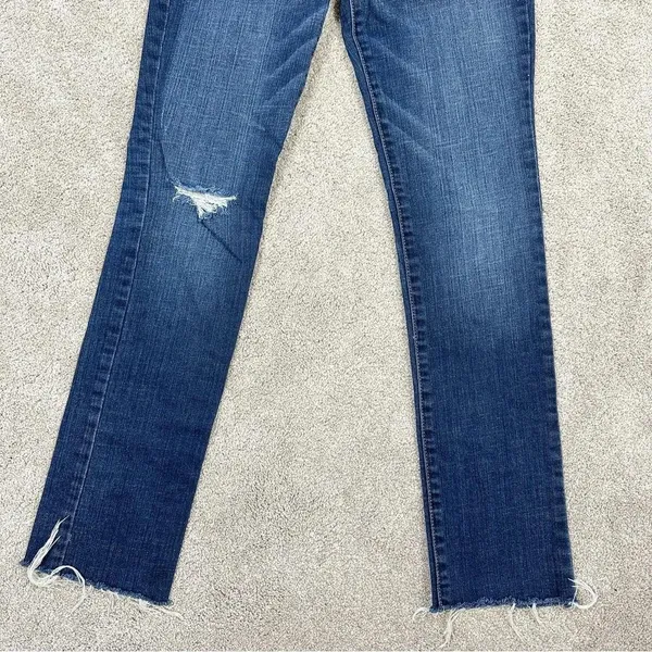 Abercrombie & Fitch The A&F Skinny Jeans Mid-Rise Distressed Raw Hem Size 28x35 - Image 4