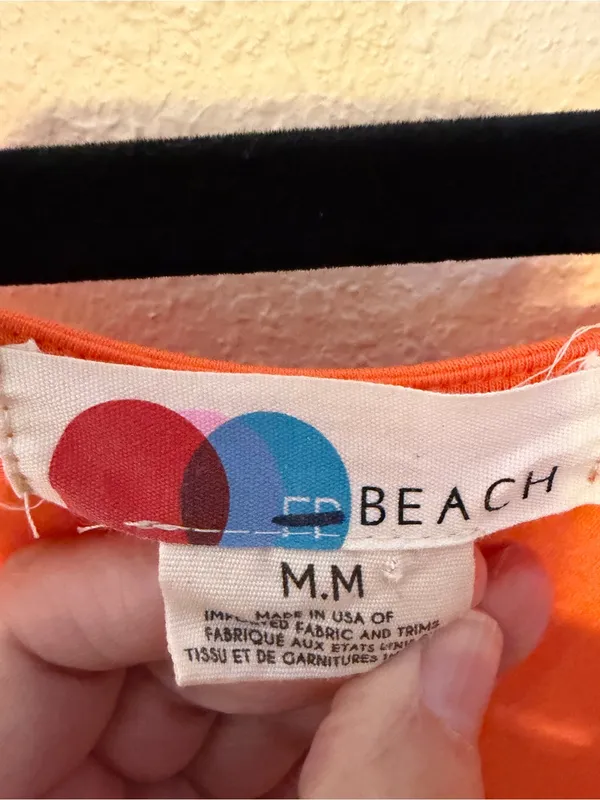 Free People Beach Orange Swim Cover-Up‎ Dress Flowy Batwing Size Medium - Image 4
