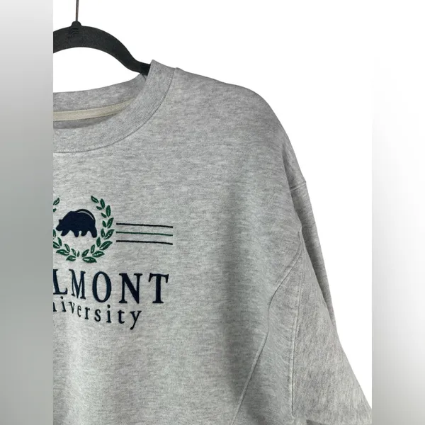 League Belmont University Sweatshirt Large Gray Fleece‎ College Graphic Pullover - Image 5
