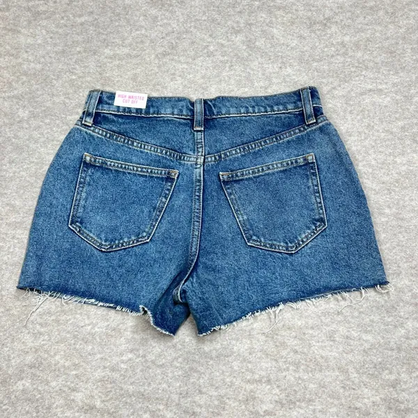 Pink Victoria's‎ Secret High Waisted Cut Off Denim Shorts Blue Size 26 NWT - Image 4